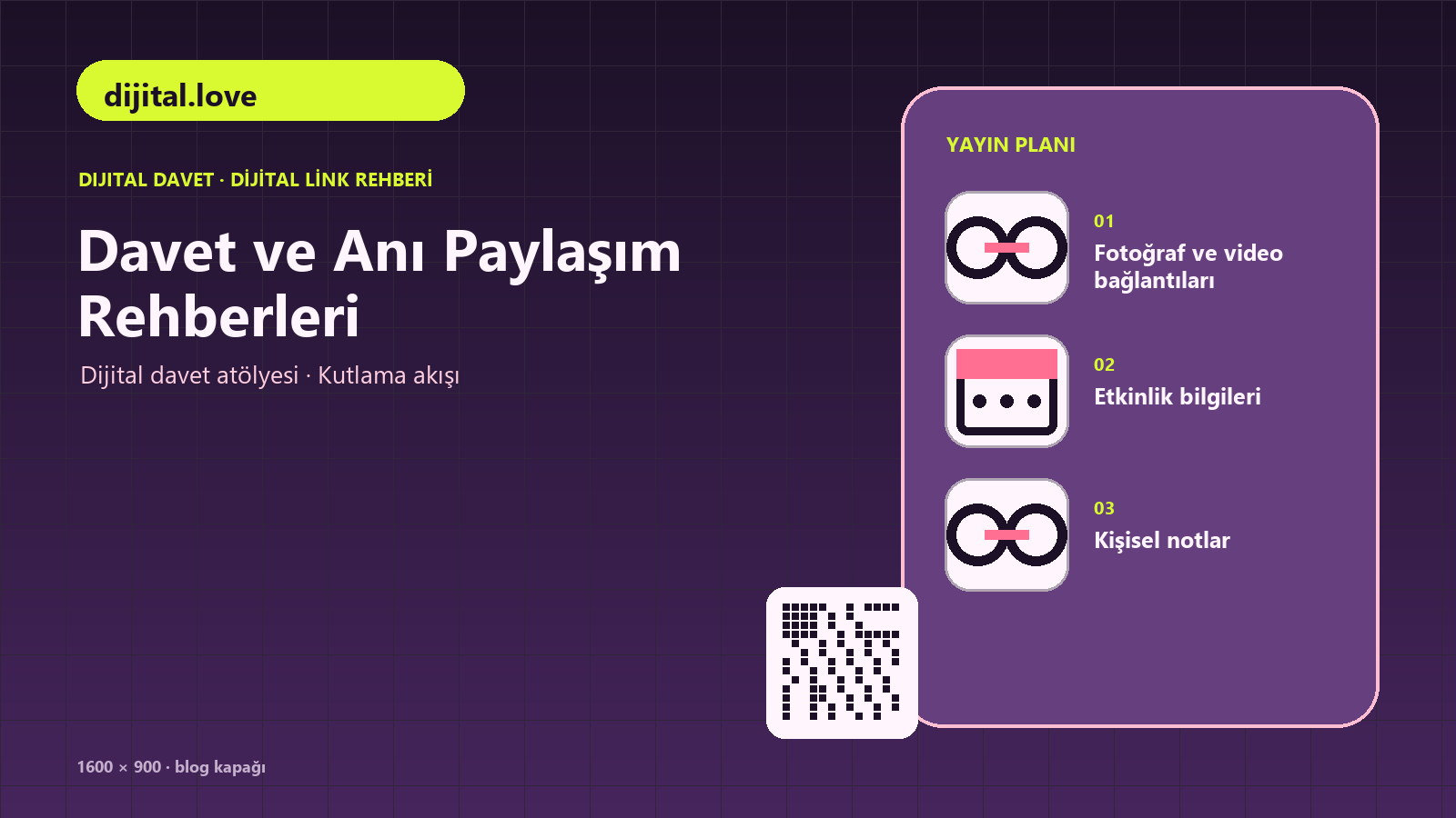 Düğün fotoğraflarının misafirlerle paylaşılmasını anlatan dijital davet rehberi kapağı